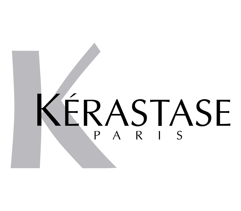 Logo of KÉRASTASE Paris with a large stylized 'K' in the background.